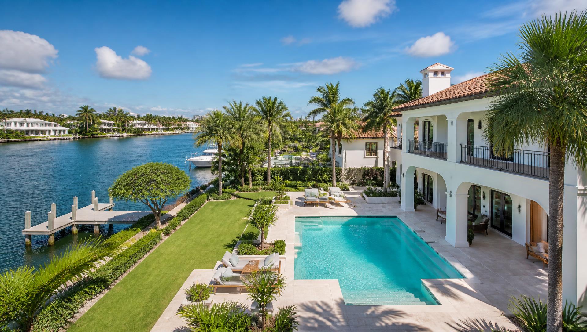 Sunlit waterfront estate on the Intracoastal